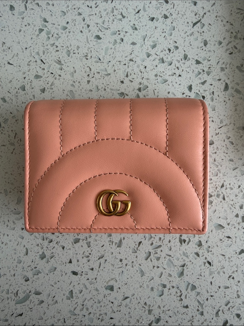 AGucci Pink Leather GG Wallet